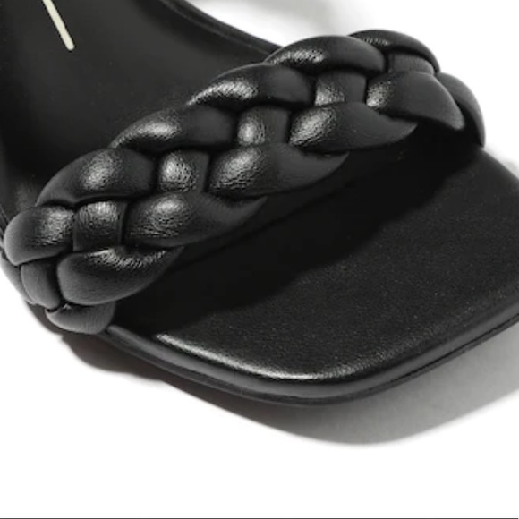 Black croc braided heeled block sandals heels 👠 - Picture 10 of 11